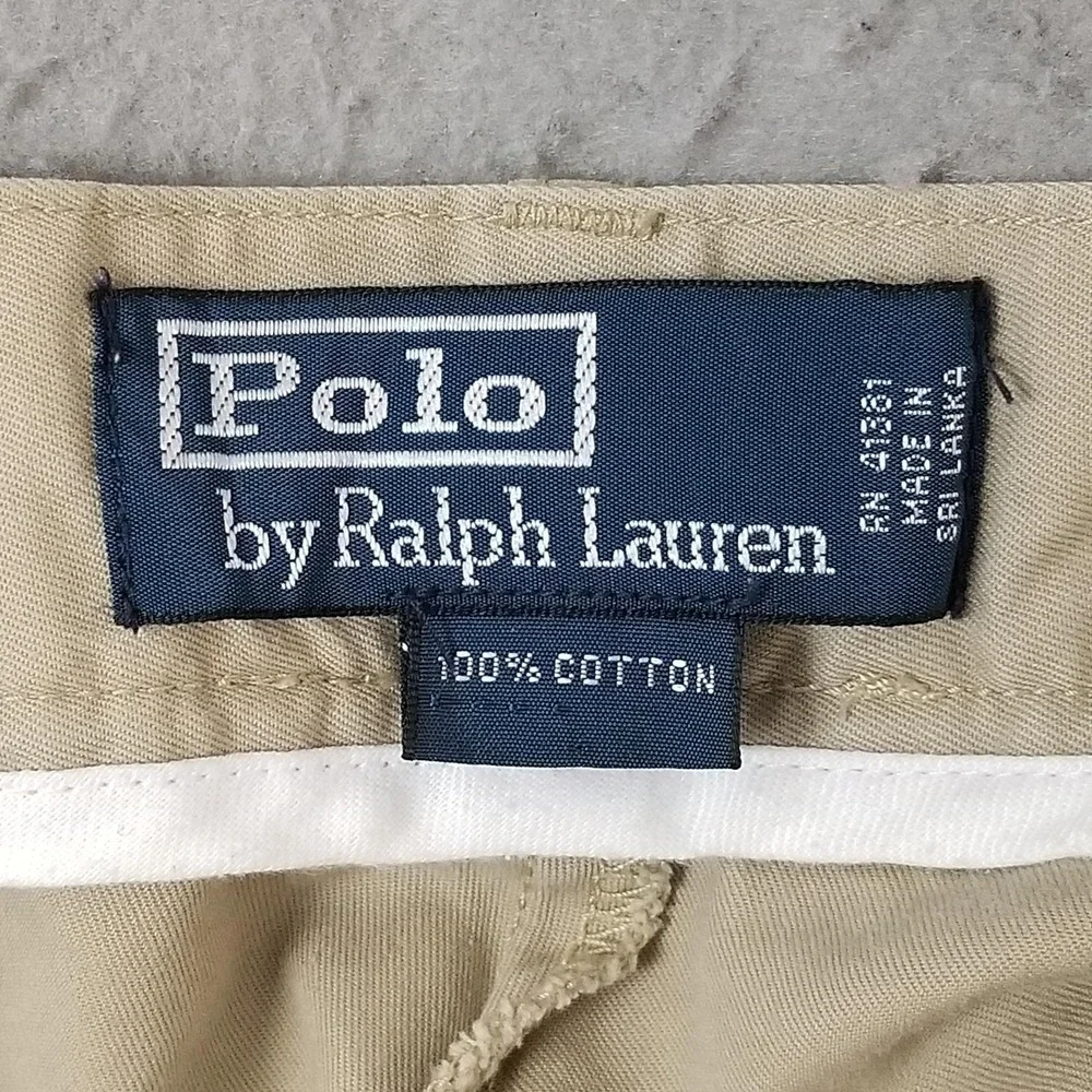 Polo Ralph Lauren Shorts Mens 38 Beige Chino Flat Front 10 Inseam Casual Summer